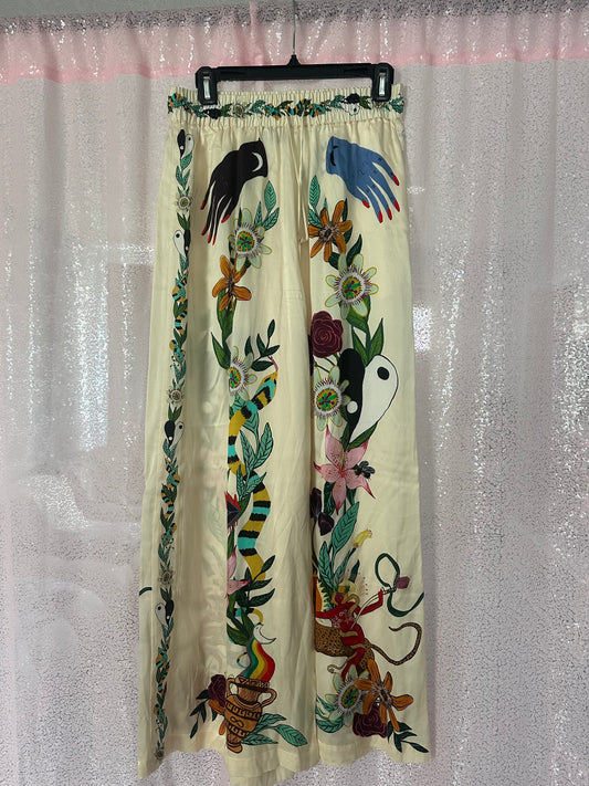 ALEMAIS snake silk pants size US6 (SMALL/MEDIUM)
