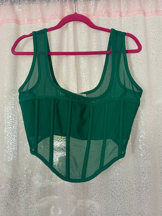 MESHKI green corset size XL
