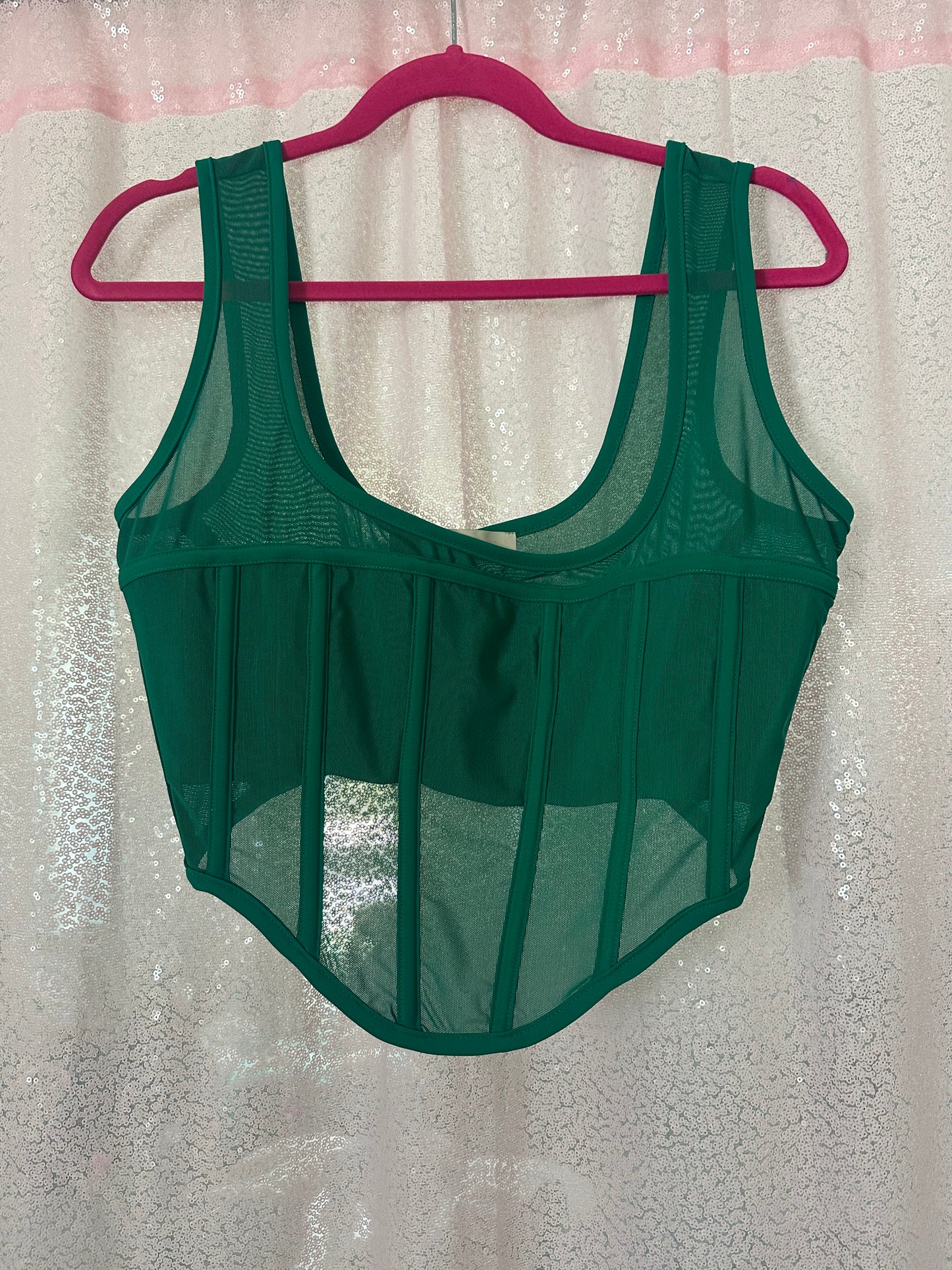 MESHKI green corset size XL