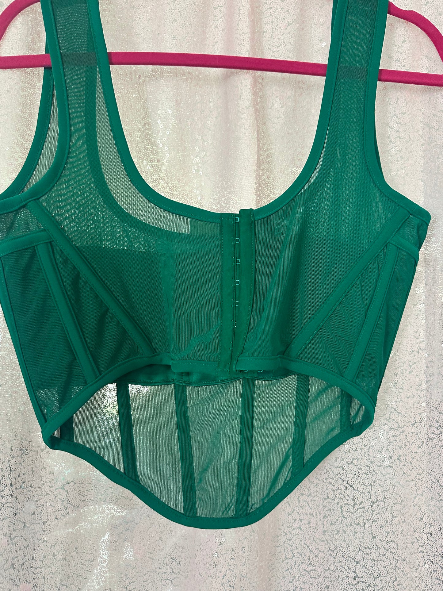 MESHKI green corset size XL