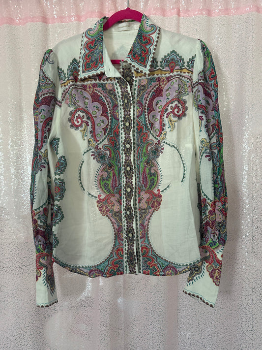 ZIMMERMAN blouse size AUS 3 (LARGE)