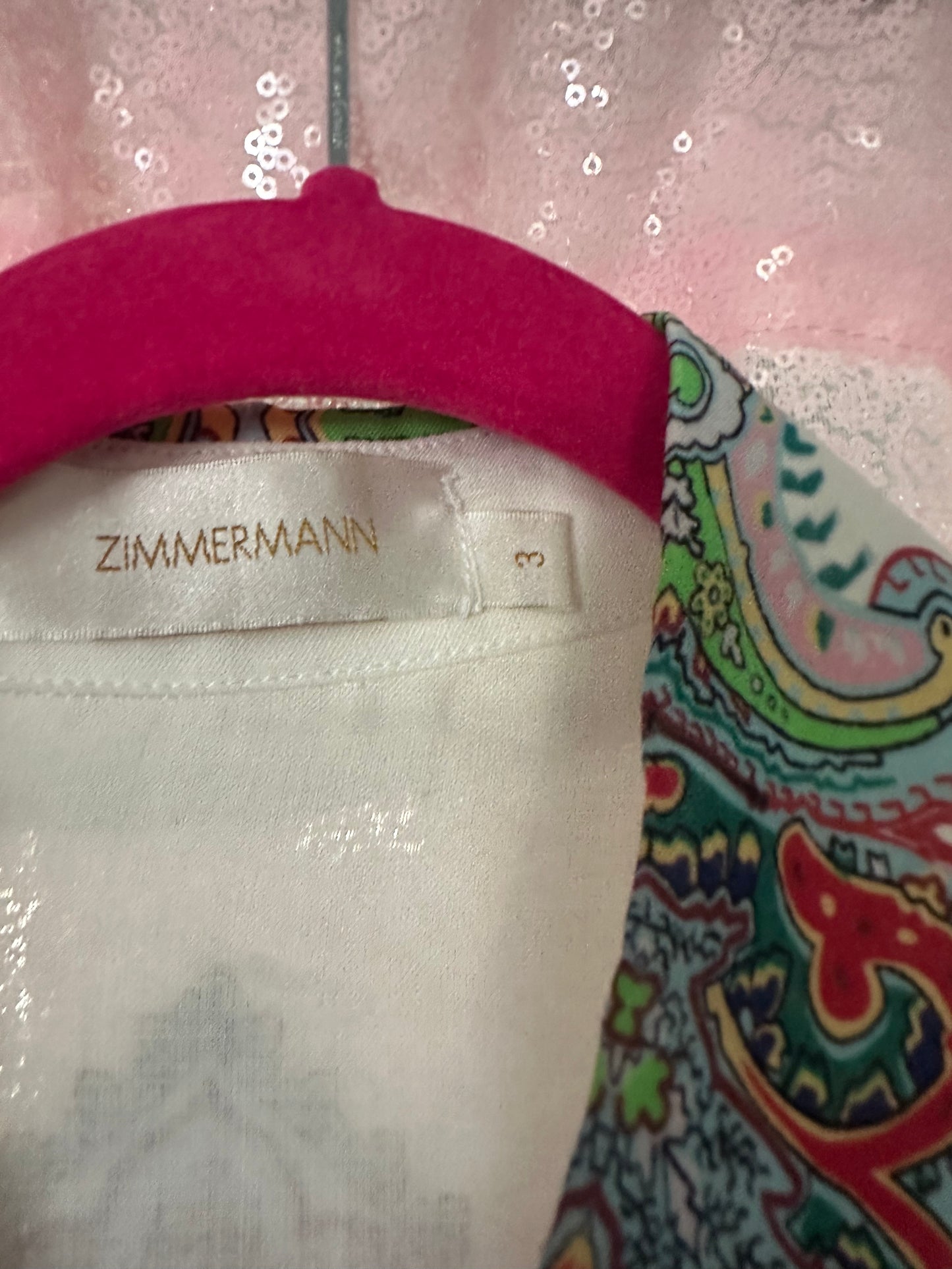 ZIMMERMAN blouse size AUS 3 (LARGE)