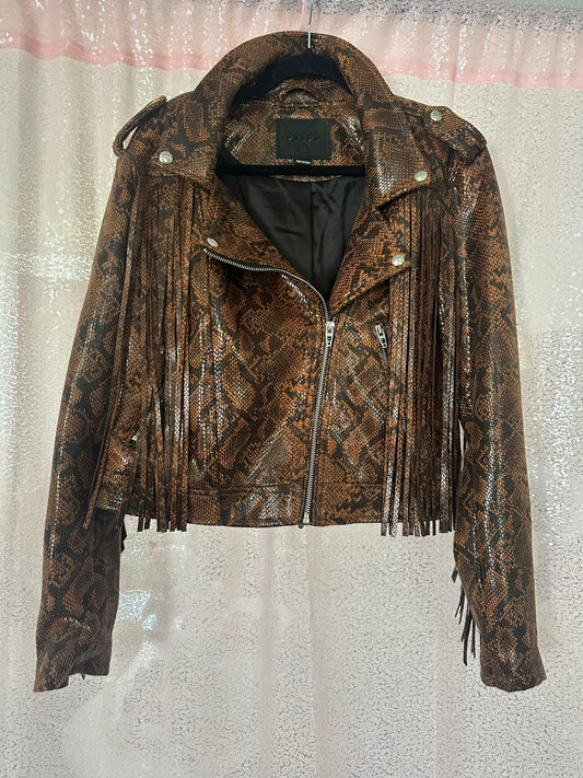 BLANK NYC fringe jacket size LARGE