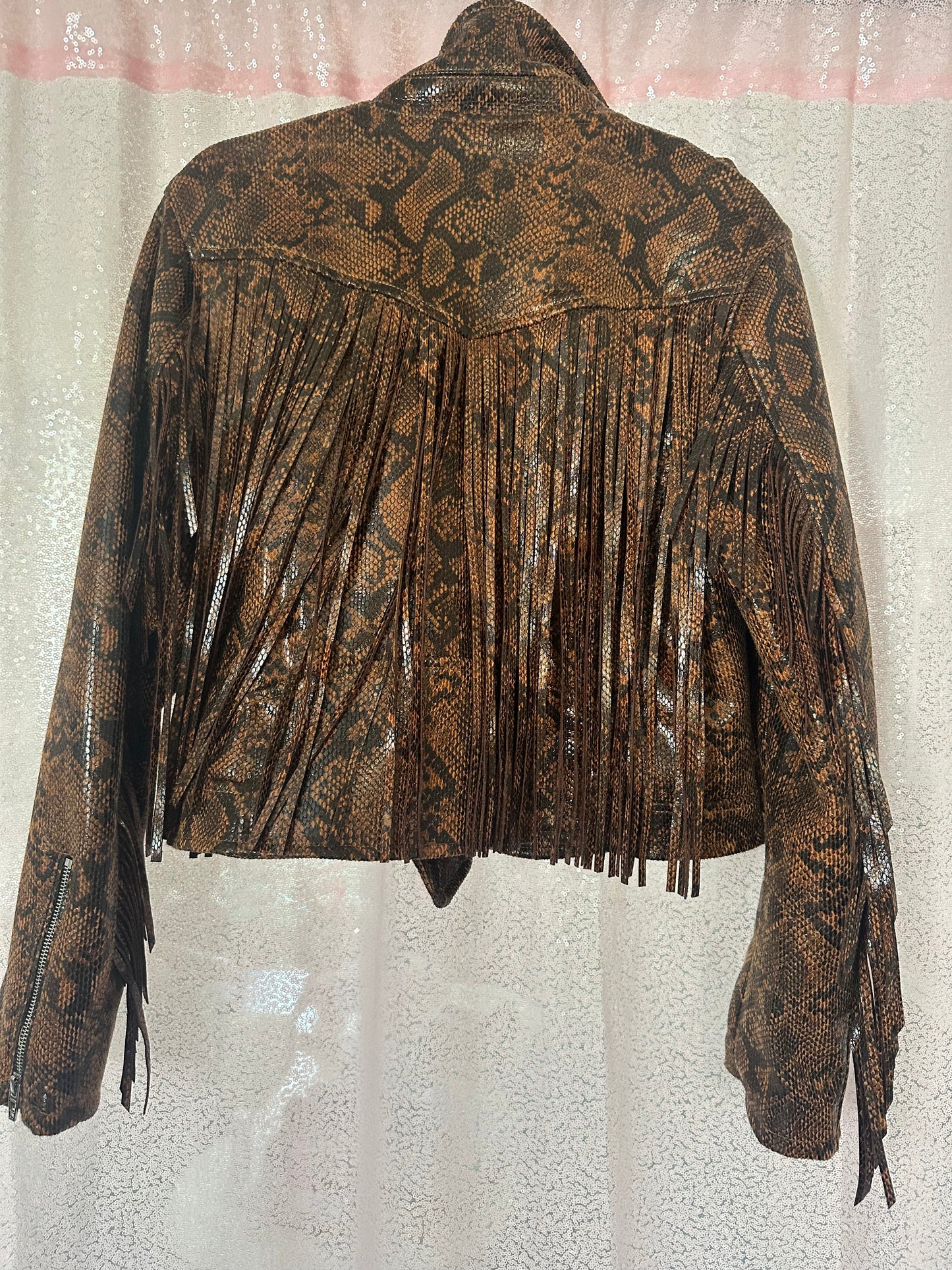 BLANK NYC fringe jacket size LARGE