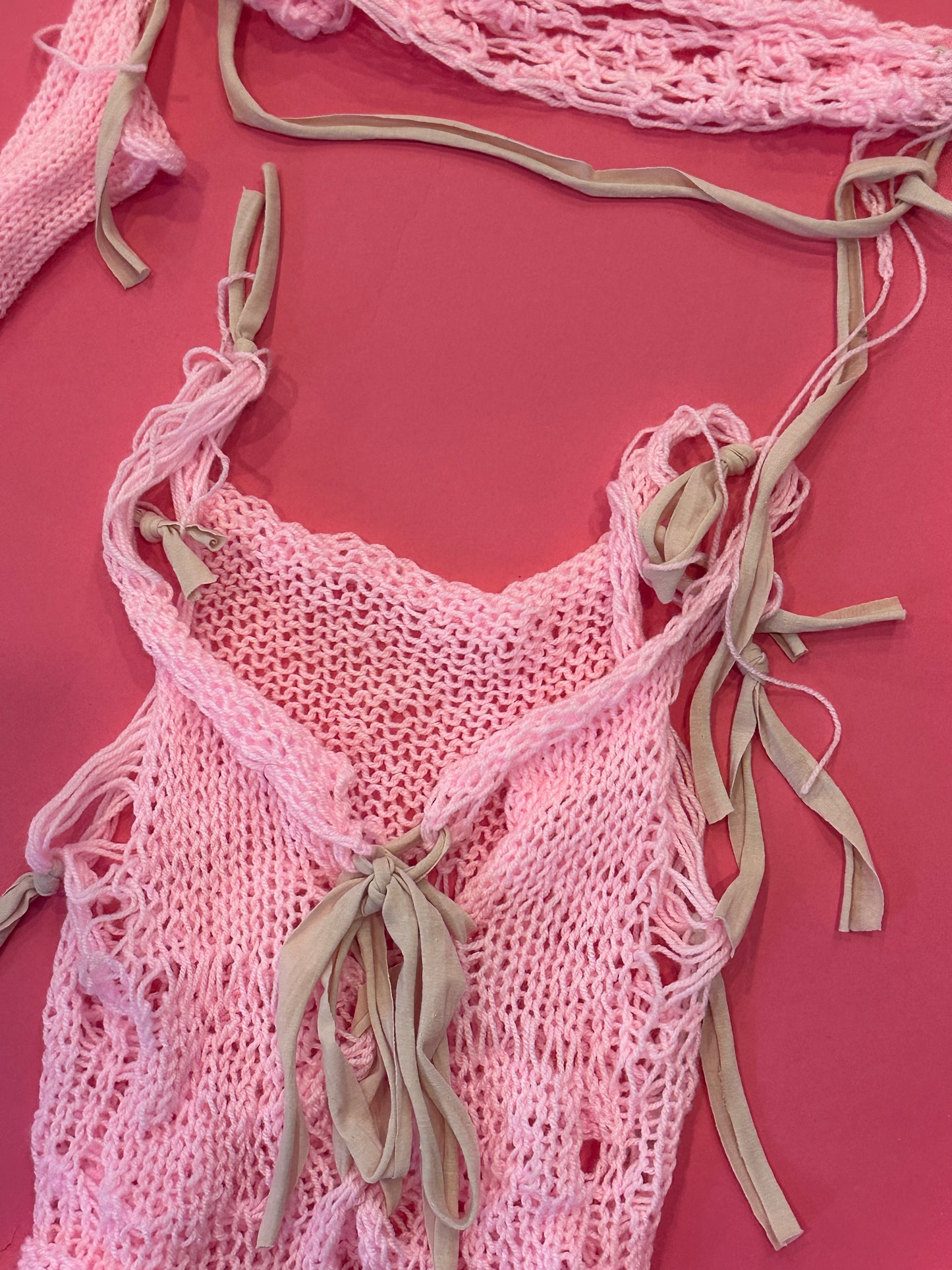 HAND KNIT SET (Bohcro) Stretchy (size small/medium can stretch to large).