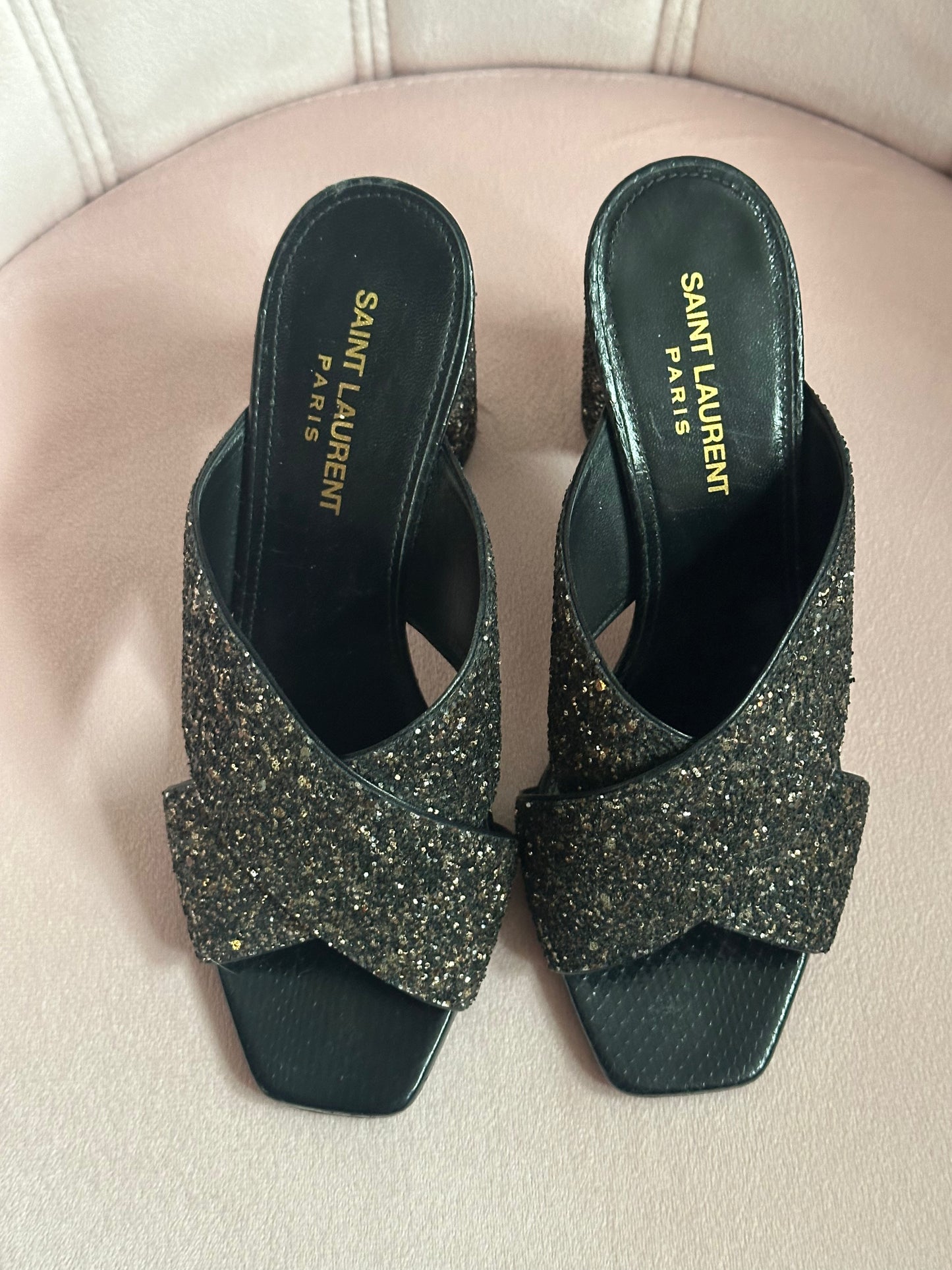 SAINT LAURENT SPARKLY HEELS size IT37 (7 US)