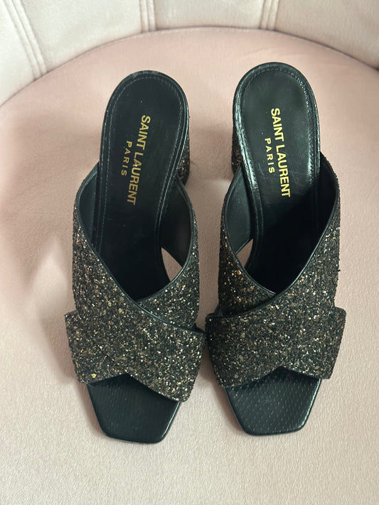 SAINT LAURENT SPARKLY HEELS size IT37 (7 US)