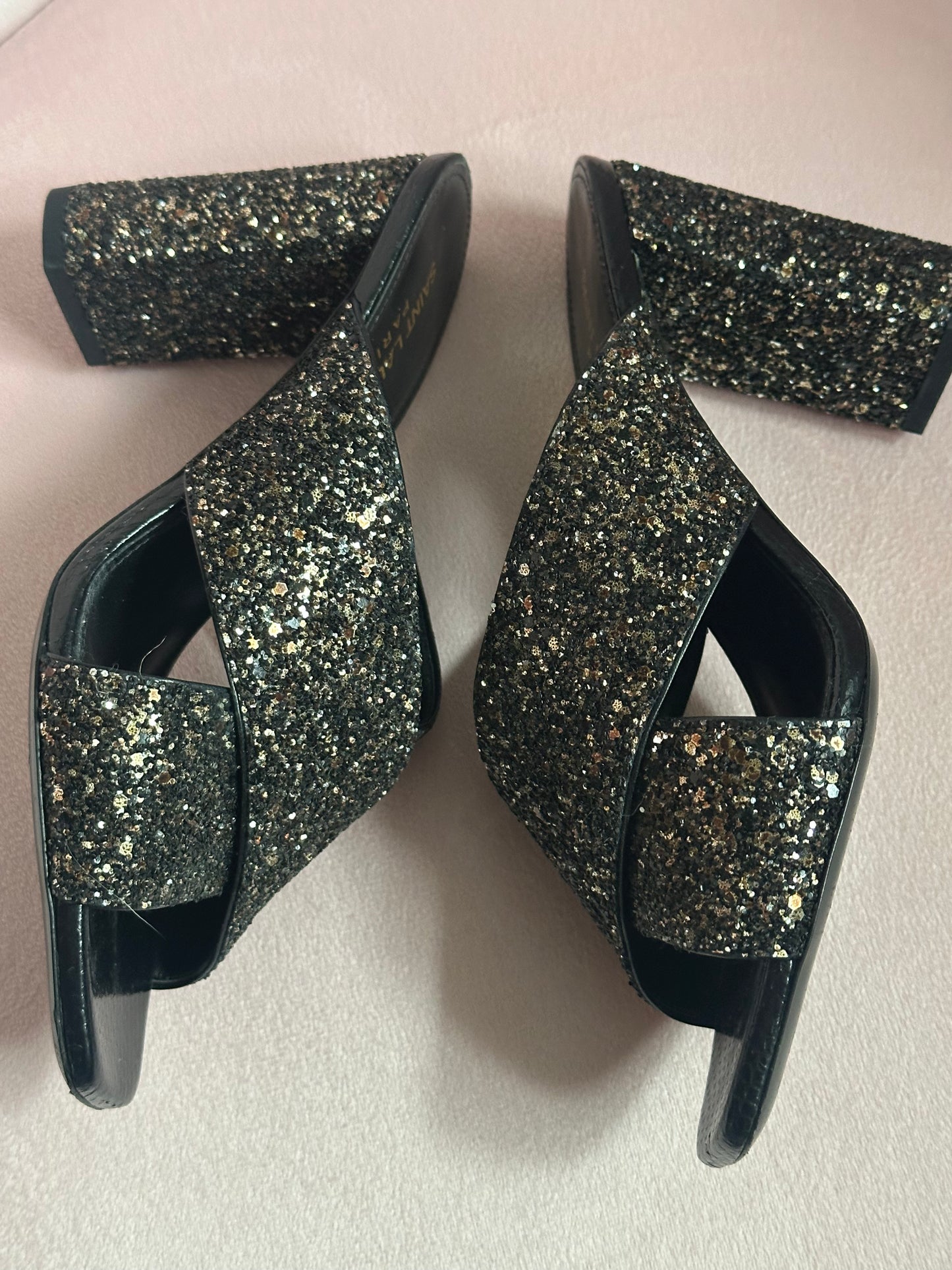 SAINT LAURENT SPARKLY HEELS size IT37 (7 US)