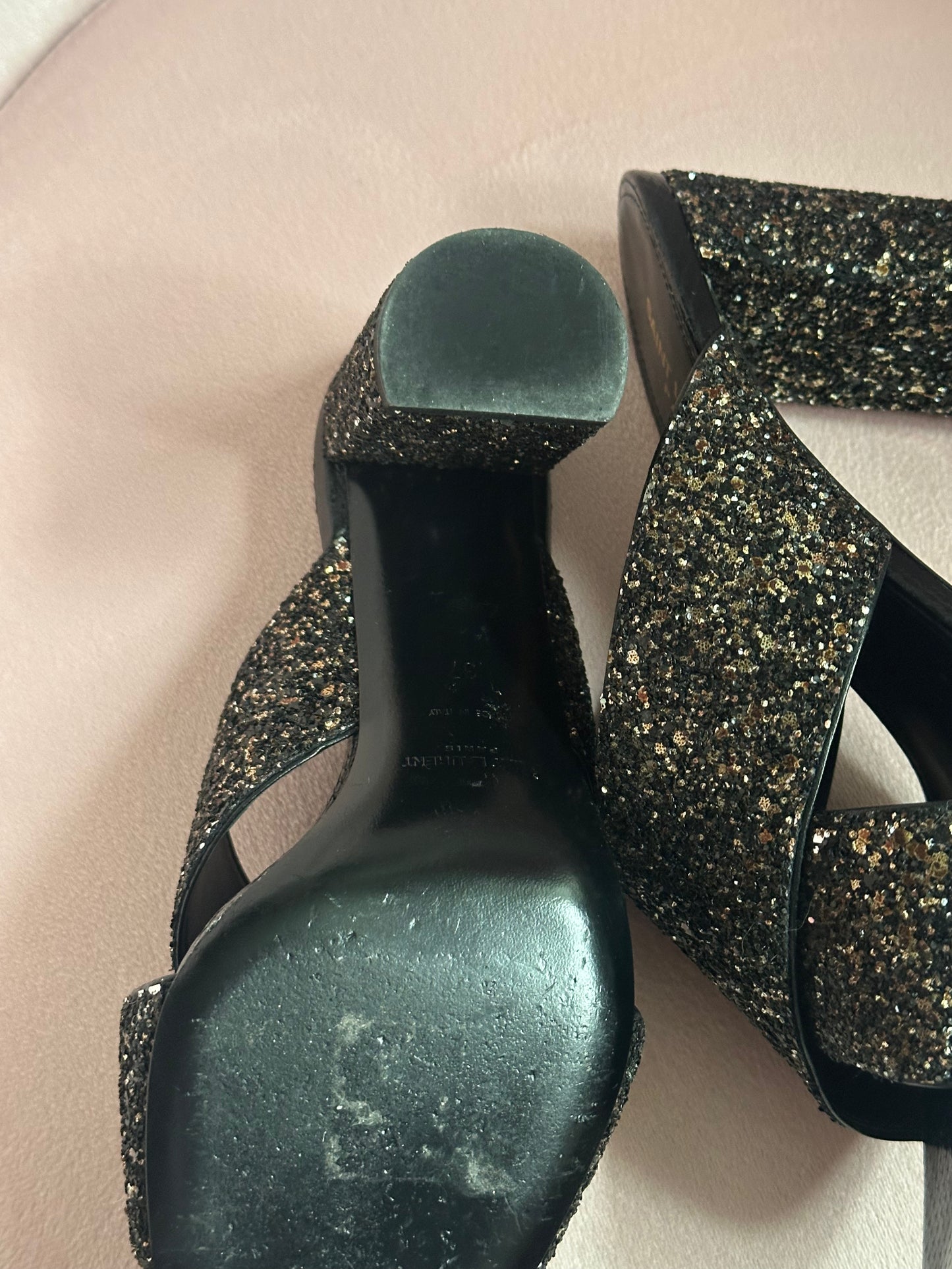 SAINT LAURENT SPARKLY HEELS size IT37 (7 US)