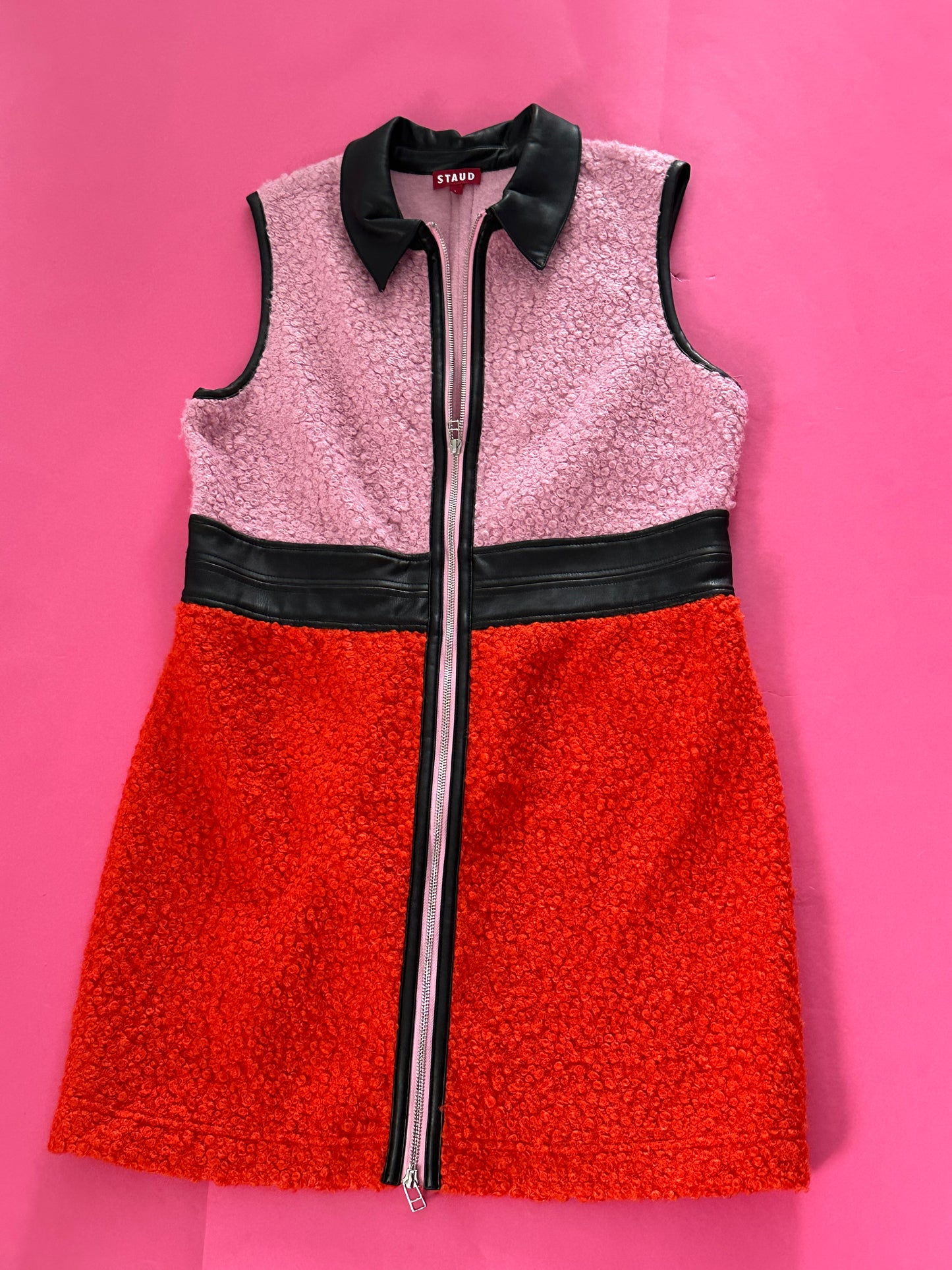 STAUD pink and red dress size LARGE