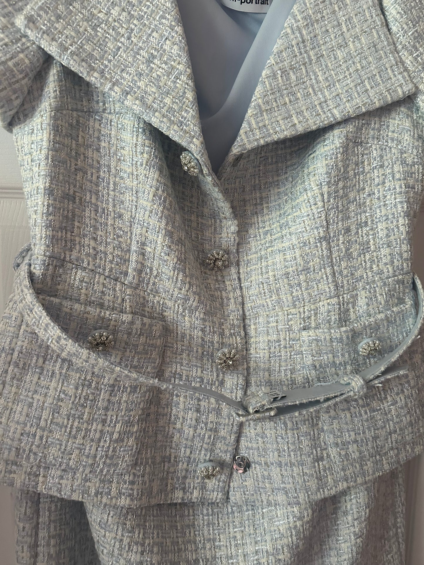 SELF PORTRAIT Tweed blue dress US 12