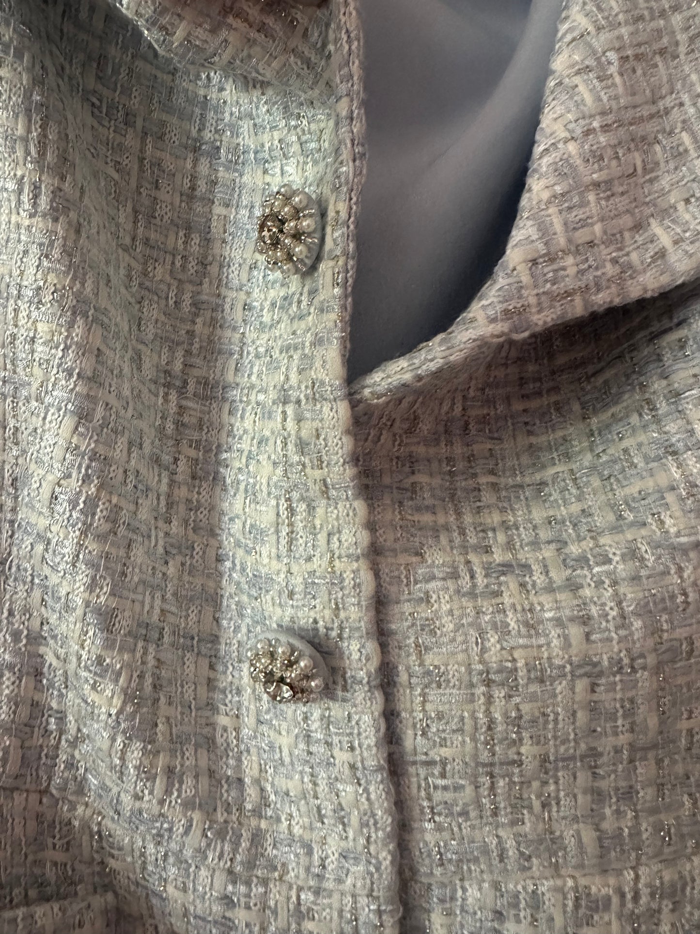 SELF PORTRAIT Tweed blue dress US 12