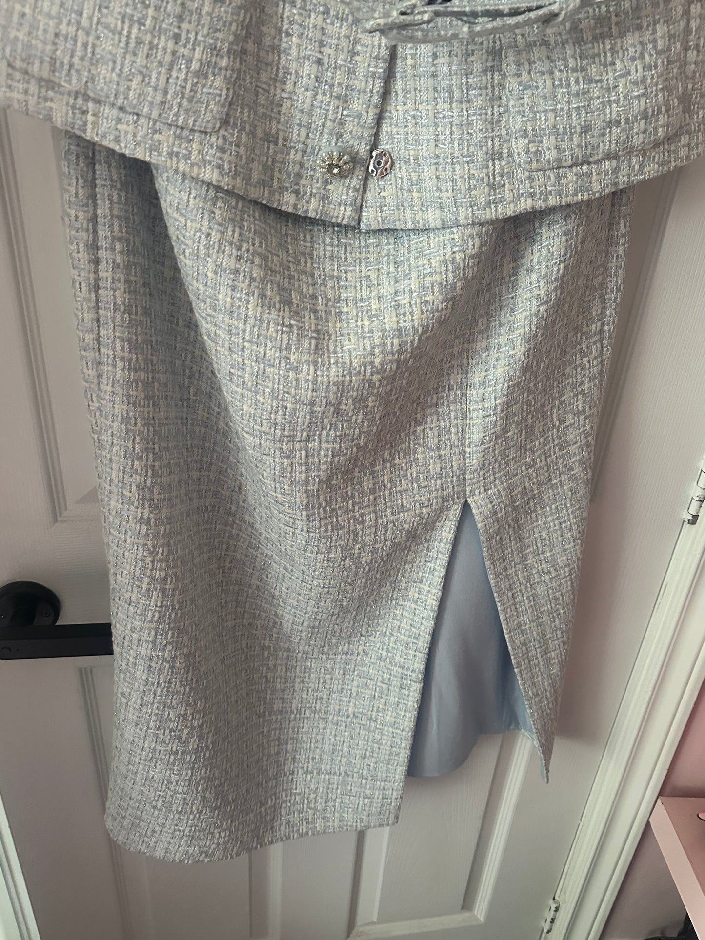 SELF PORTRAIT Tweed blue dress US 12