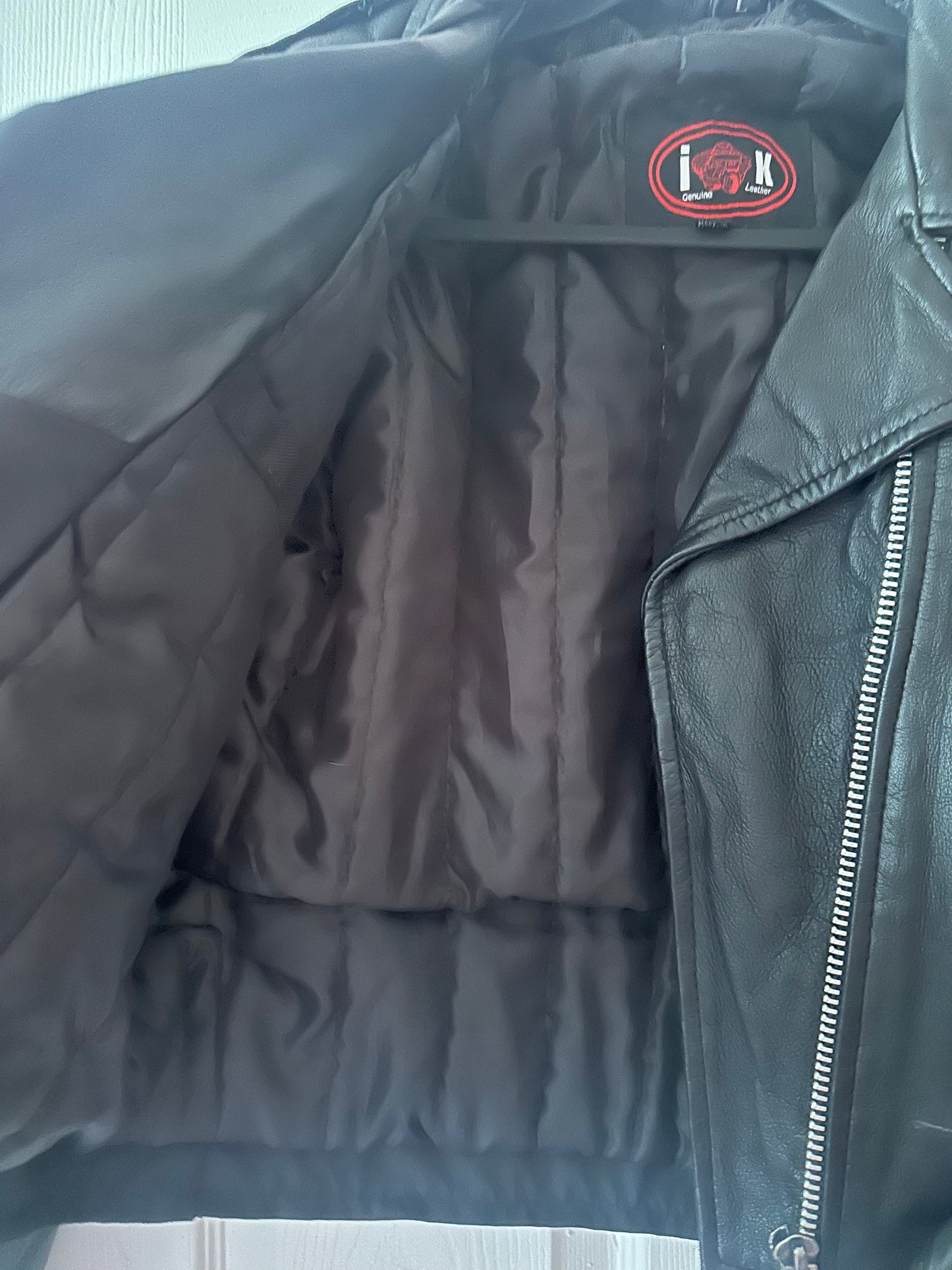 IK genuine leather punk jacket size LARGE