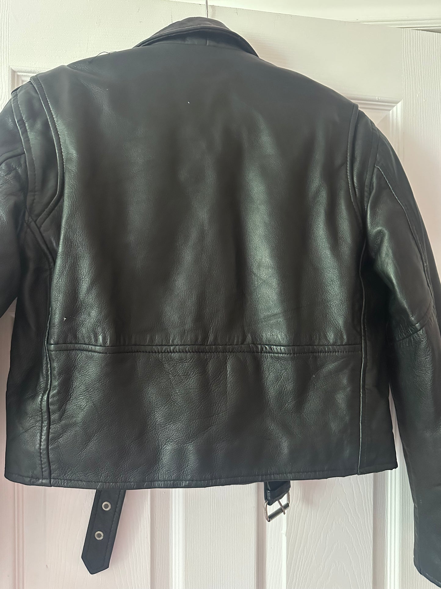 IK genuine leather punk jacket size LARGE