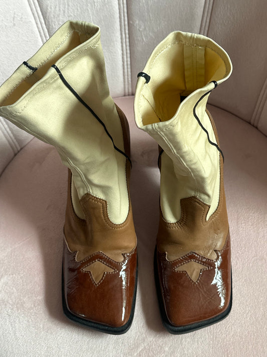 ELLERY BROWN BOOTS SIZE IT37 (7)