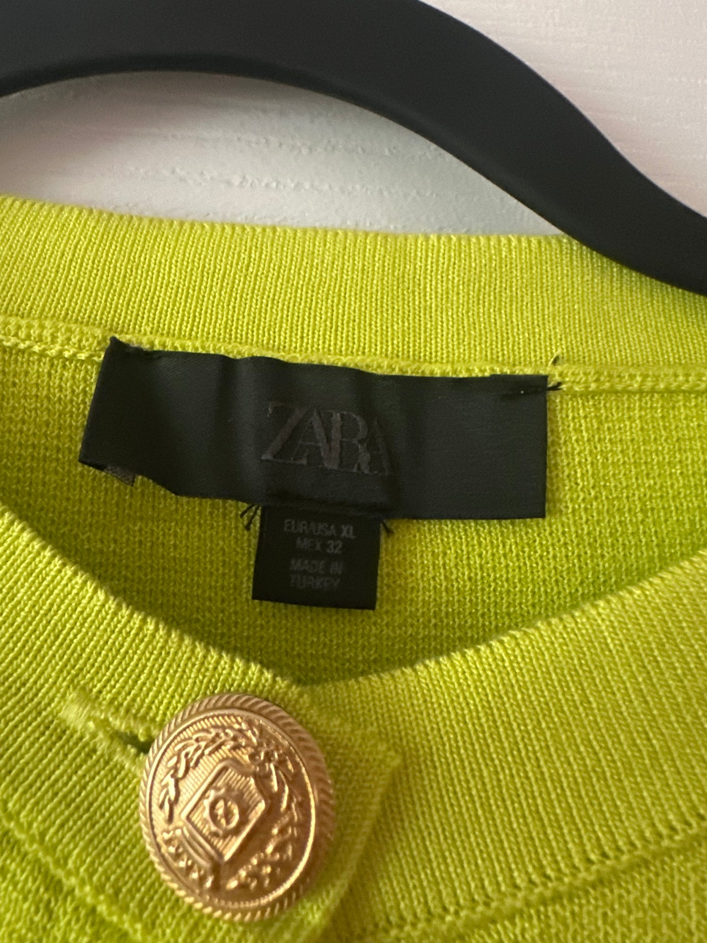 ZARA NEON GREEN/YELLOW TOP size XL