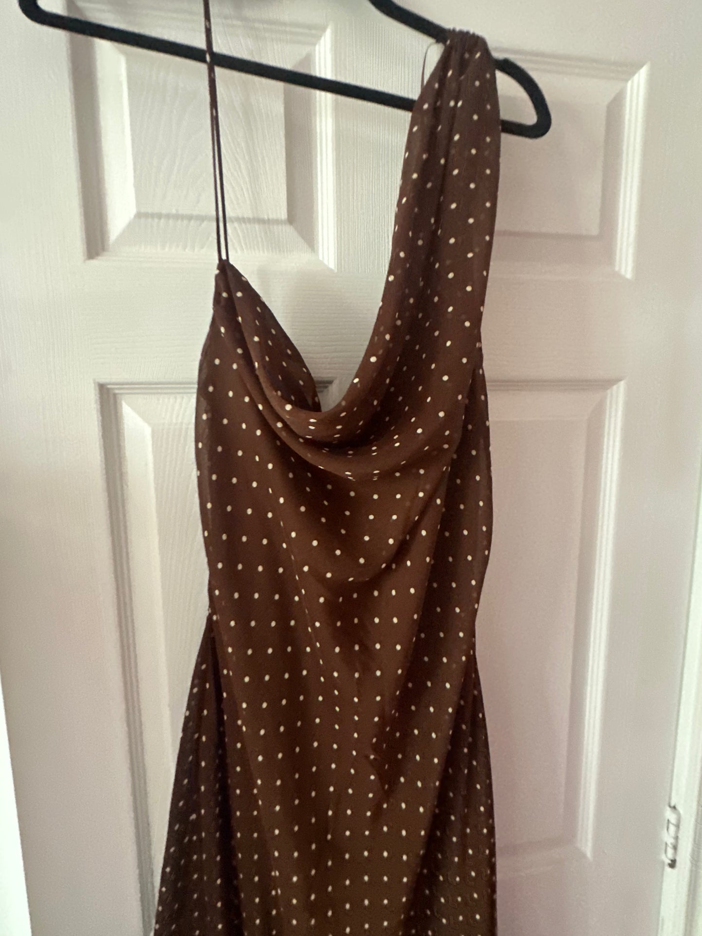 ZARA brown polka-dot long dress size XXL